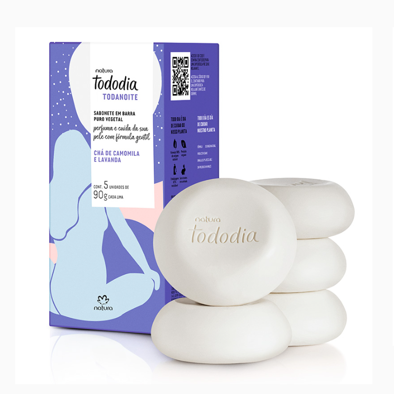 Jabon en barra relajante té de manzanilla y lavanda 90 gr x 5